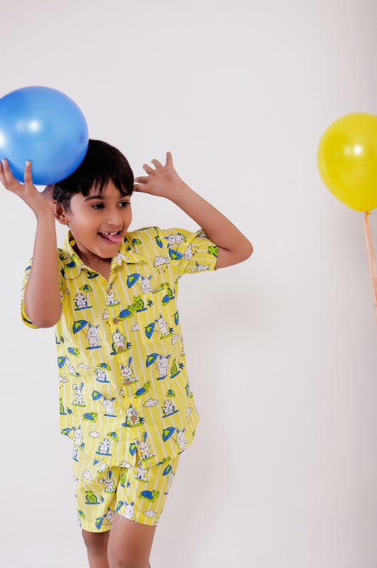 Summer cotton shirt and short set for boys | Cotton clothes for baby boys