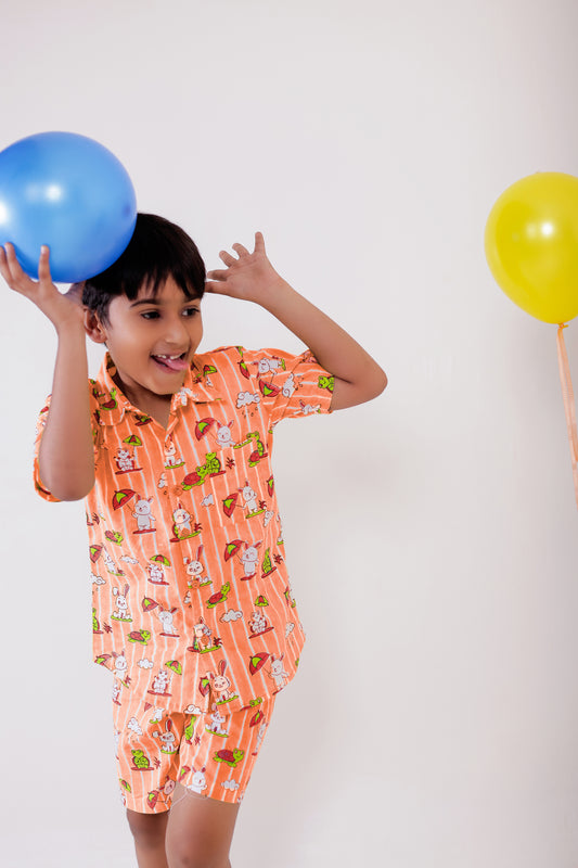 Cotton shirt and shorts for boys | Boys cotton shirt and short set