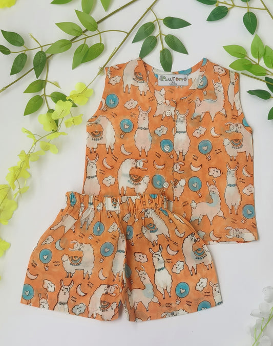 No Drama Llama- Cotton Jabla Set | New born baby set | new born baby dress | new born baby gift