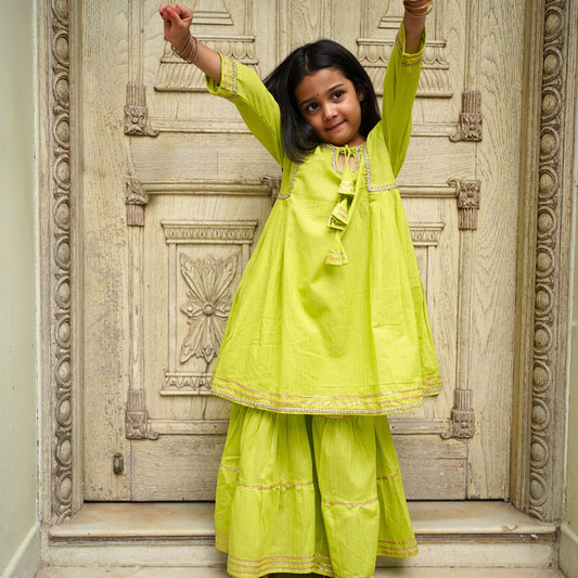 Vasant Kurta Sharara Set for Girls