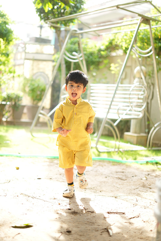 Yellow sunshine Stripe Co-ord Set