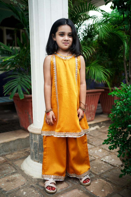 Sunehri Kurta Palazzo/Flared Pant Set for Girls