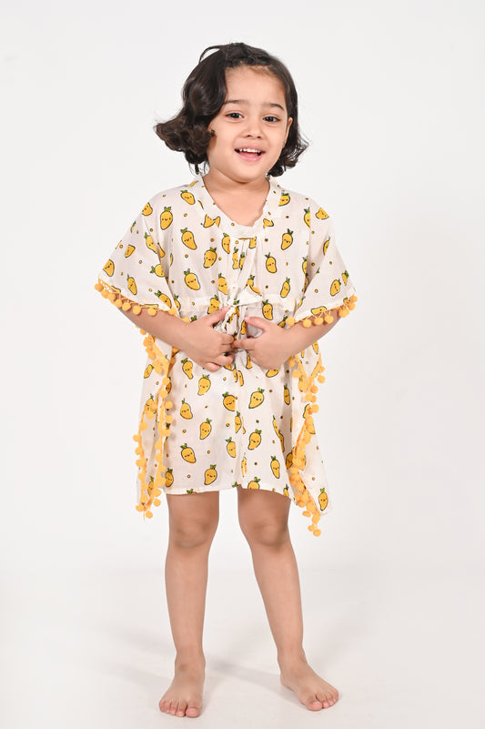 Mango Print- Kaftans for Girls | Girl Dress | Cotton casual Dress