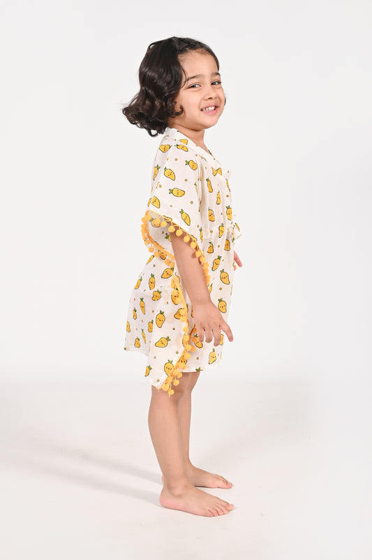 Mango Print- Kaftans for Girls | Girl Dress | Cotton casual Dress