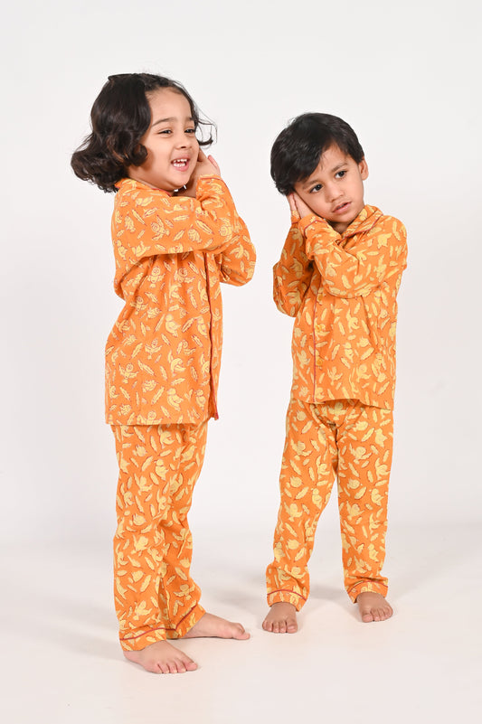 Chidiya Udd- Unisex Rust Nightsuit Set