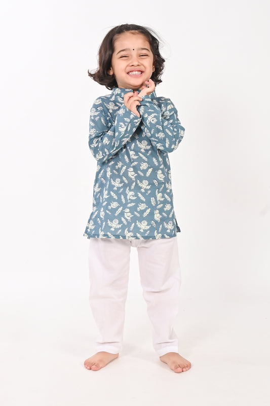 Kids clothies | Hand block printed Kurtas for Boys | Kurtas for girls | Kids online shopping