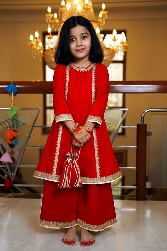 Lal Bagh Kurta Palazzo Set for Girls